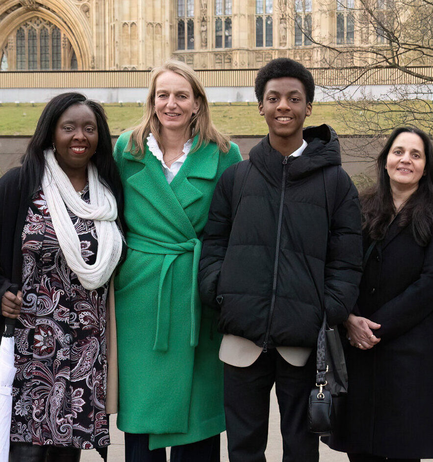 allchild staff and alumni ambassadors outside houses of parliament